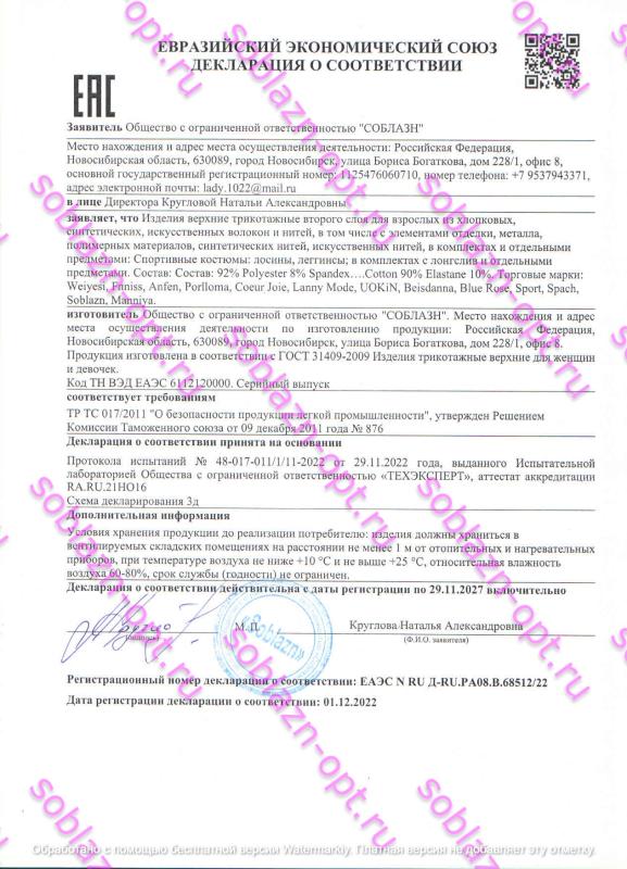 Декларация о соответствии 